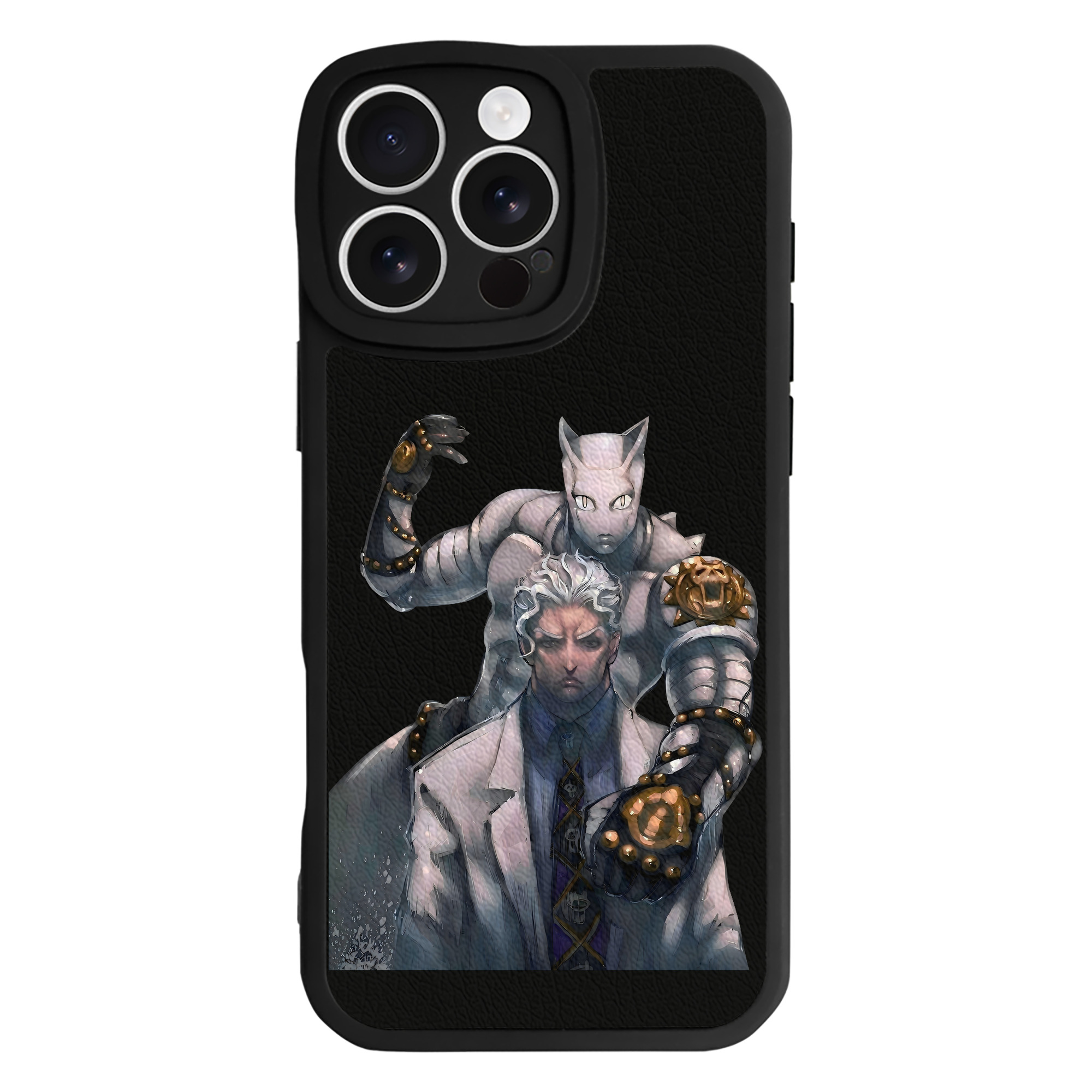 （画像用） ジョジョの奇妙な冒険 きら よしかげ JoJo's Bizarre Adventure Kira Yoshikage 【iPhone 16シリーズ対応】シリコンスマホケース（レザー調） 材質：シリコン